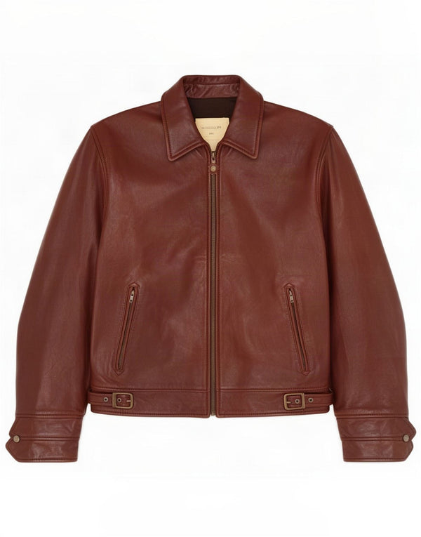 Vintage Mens Leather Jacket IT 54 2XL Brown
