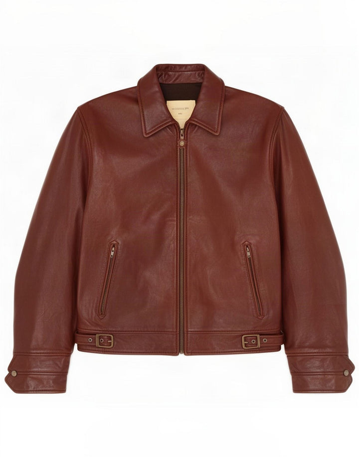 Vintage Herren Lederjacke IT 54 2XL Braun
