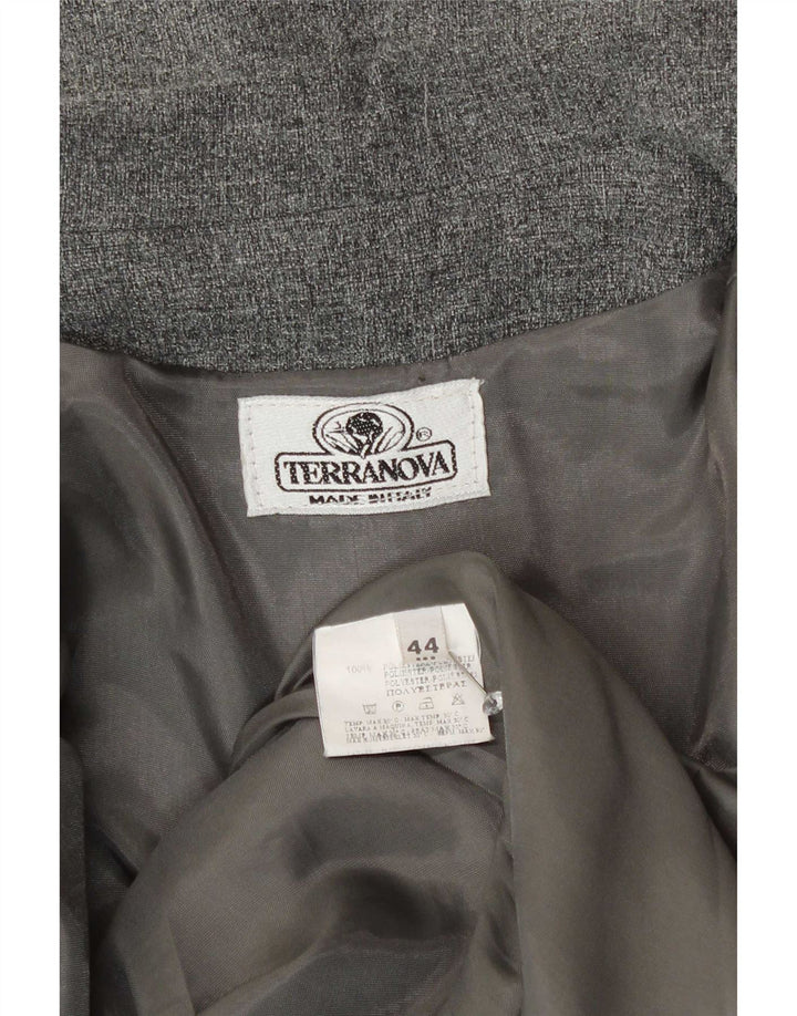 Terranova Damen 4-Knopf-Blazerjacke IT 44 mittelgraues Polyester