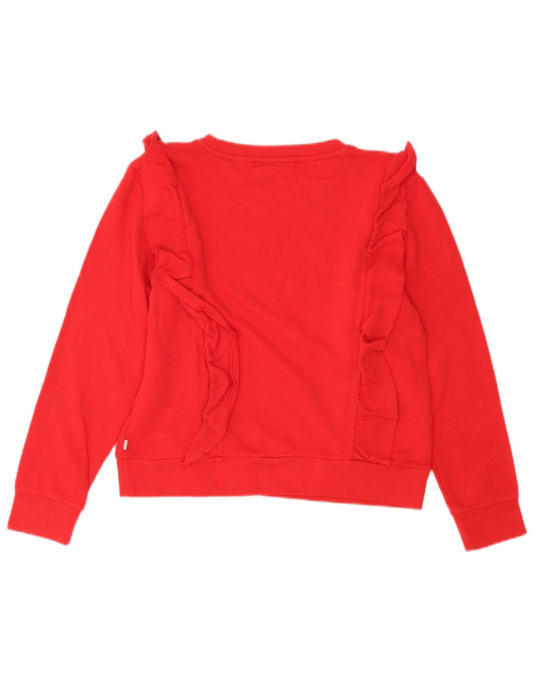 Levi's Damen-Sweatshirt-Pullover UK 14 Mittelrote Baumwolle