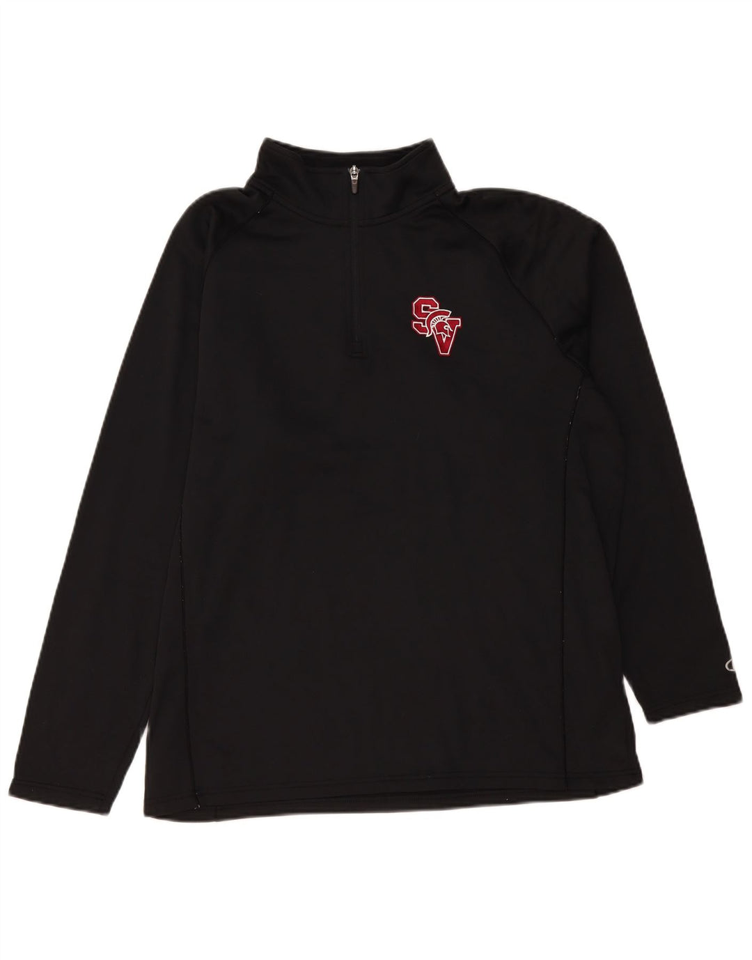 Champion Herren-Pullover-Trainingsanzugoberteil mit Reißverschluss, Größe L, Schwarz, Polyester