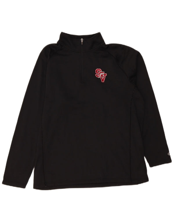 Champion Herren-Pullover-Trainingsanzugoberteil mit Reißverschluss, Größe L, Schwarz, Polyester