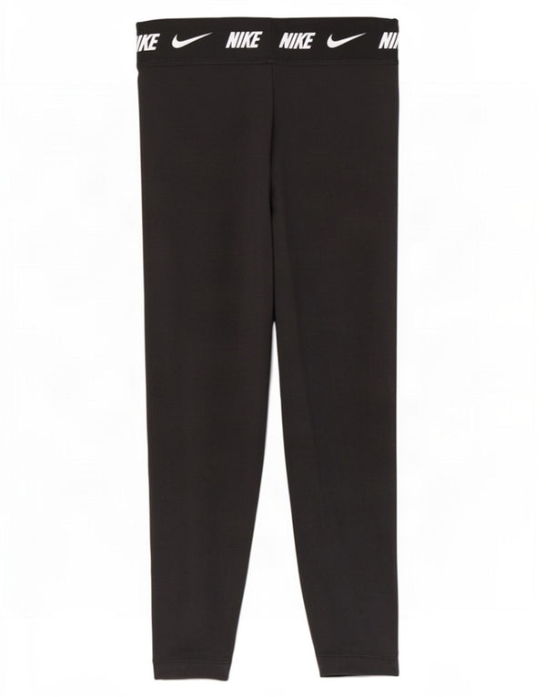 Nike Damen Graphic Leggings UK 16 Large Schwarz Baumwolle