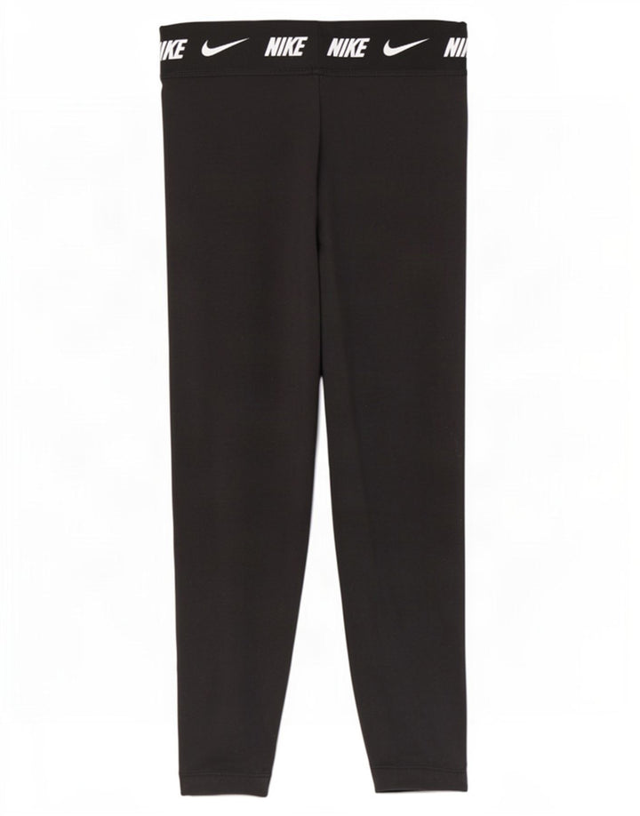 Nike Damen Graphic Leggings UK 16 Large Schwarz Baumwolle