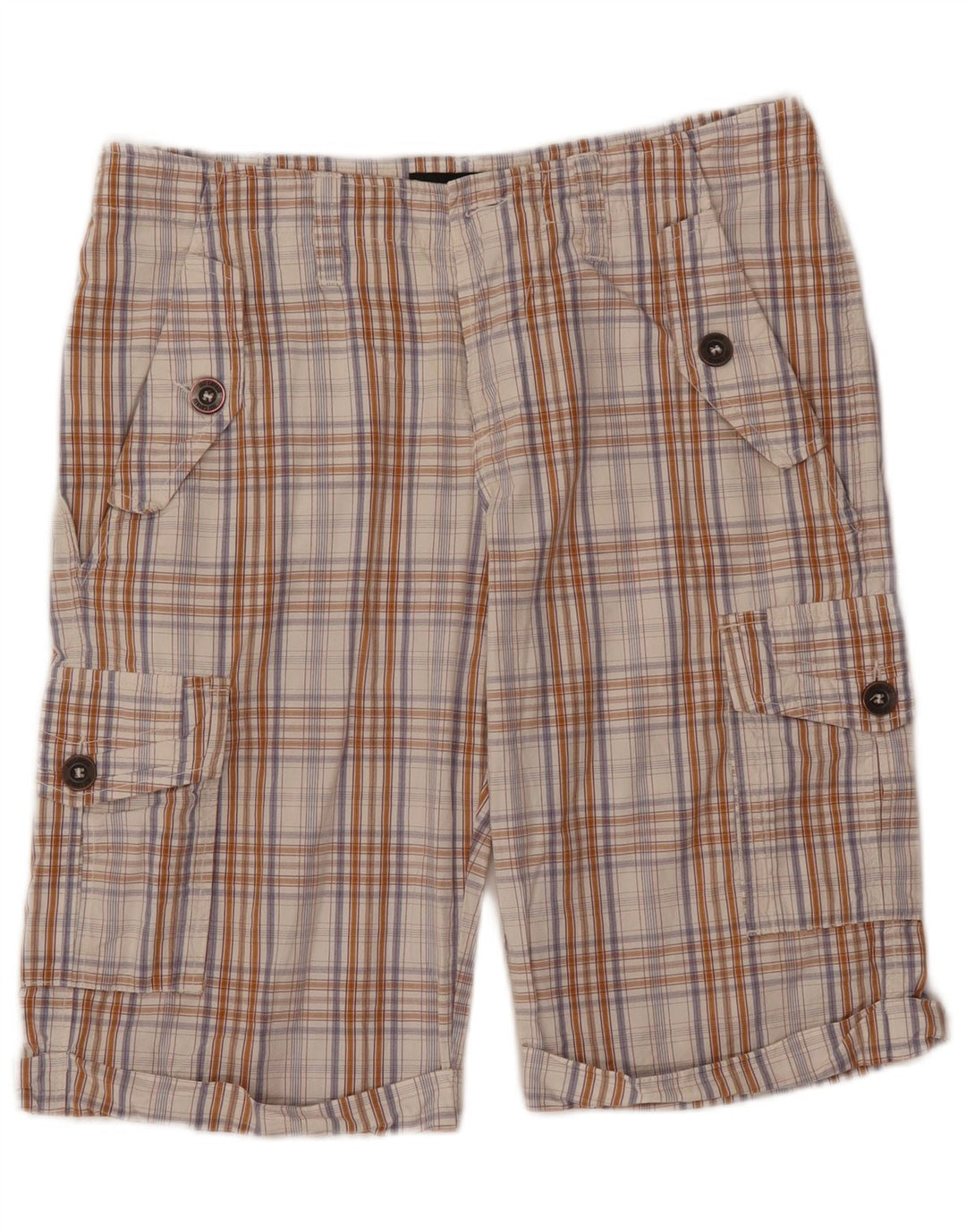 Just Cavalli Herren Cargoshorts W36 Large Beige Check