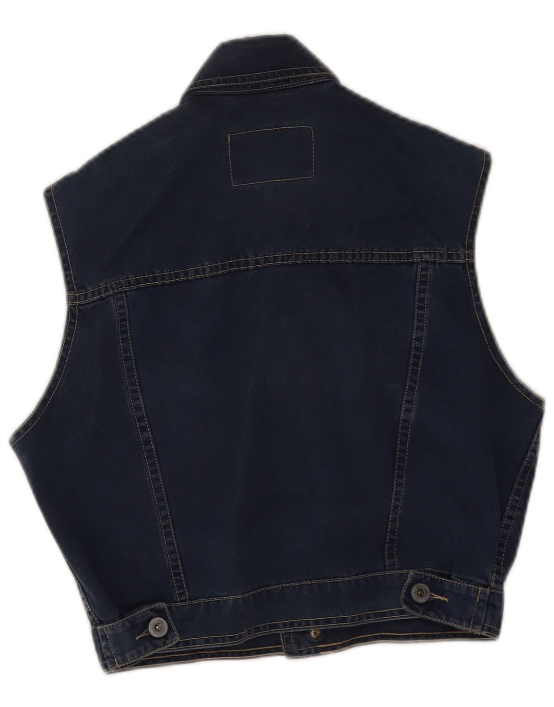 Teddy Smith Damen Crop Denim Gilet UK 14 Large Marineblau