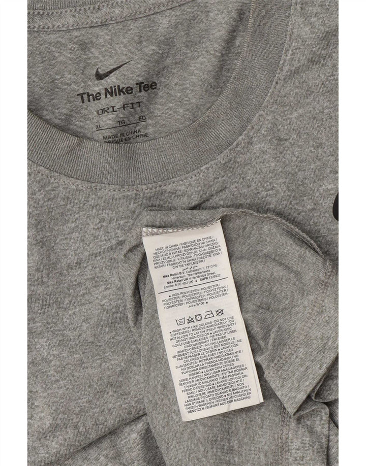 Nike Herren Dri Fit Top Langarm XL Grau geflecktes Polyester