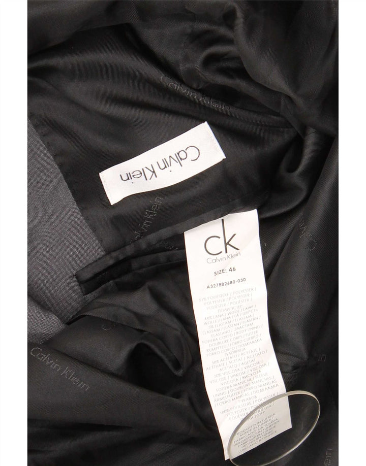 Calvin Klein Herren 2-Knopf-Blazerjacke IT 46 Small Graues Polyester