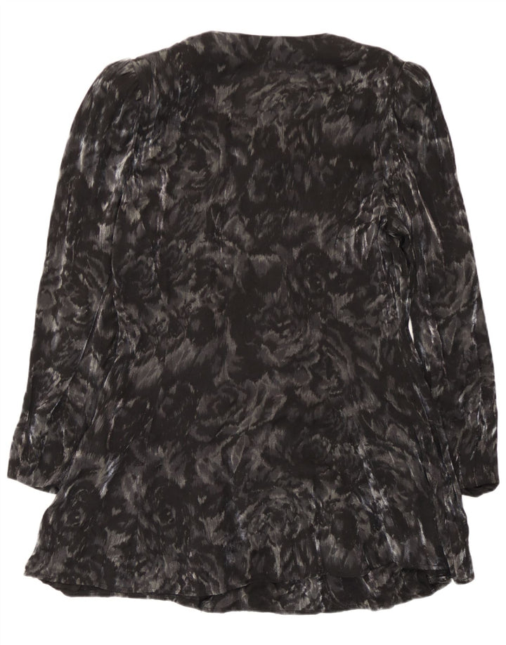 Michele Boyard Damen Longline-Hemdbluse EU 40 Mittelschwarz geblümt