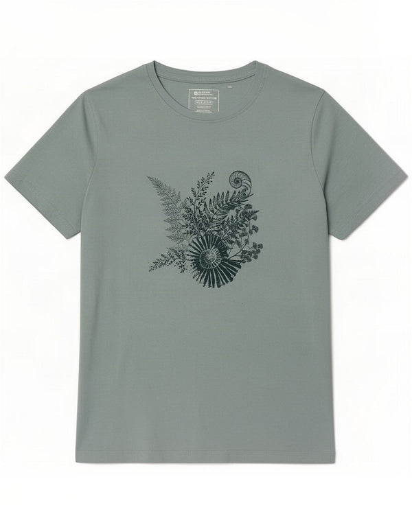 Mountain Warehouse Grafik-T-Shirt-Oberteil für Damen, UK 16, Größe L, Grün, Baumwolle