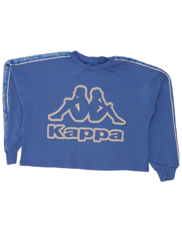 Kappa Womens Graphic Oversized Sweatshirt Pullover UK 12 Mittelblau