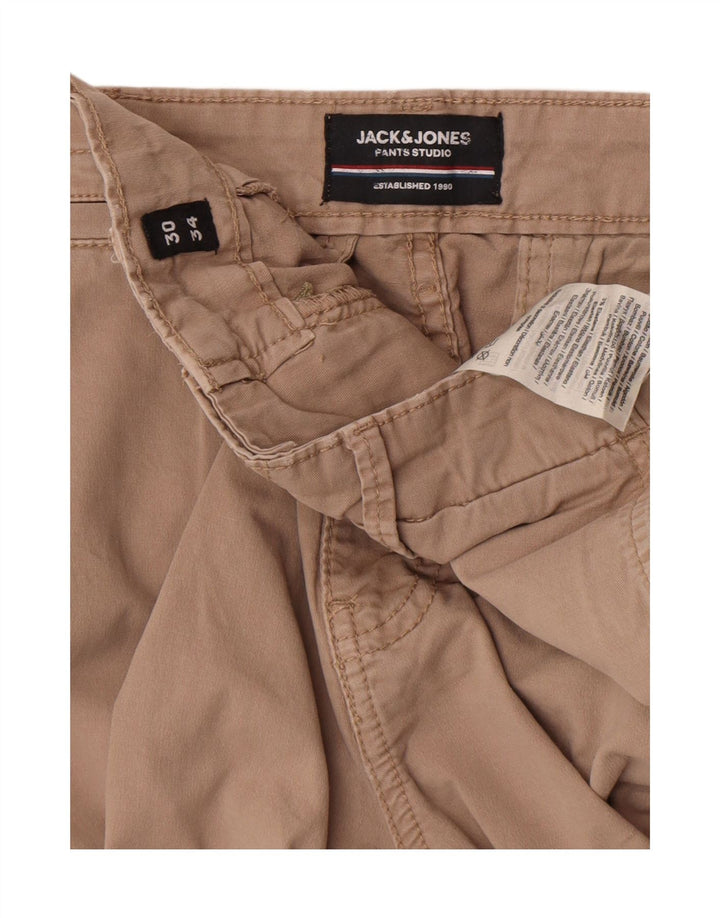 Jack & Jones Herren Slim Cargohose W30 L34 Beige Baumwolle