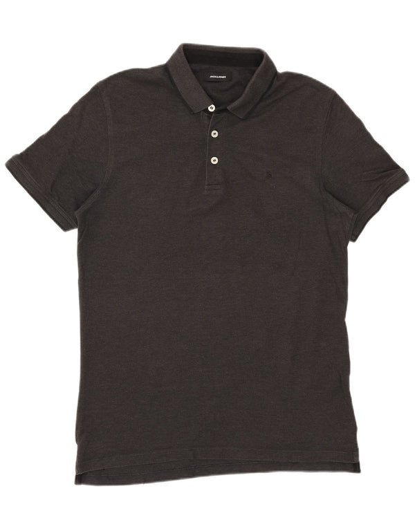Jack & Jones Mens Polo Shirt XL Black Cotton