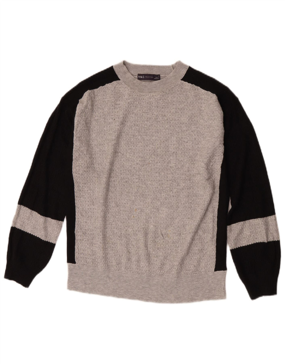 Marks & Spencer Damen-Pullover mit Rundhalsausschnitt, Gr. 10, Größe S, Grau