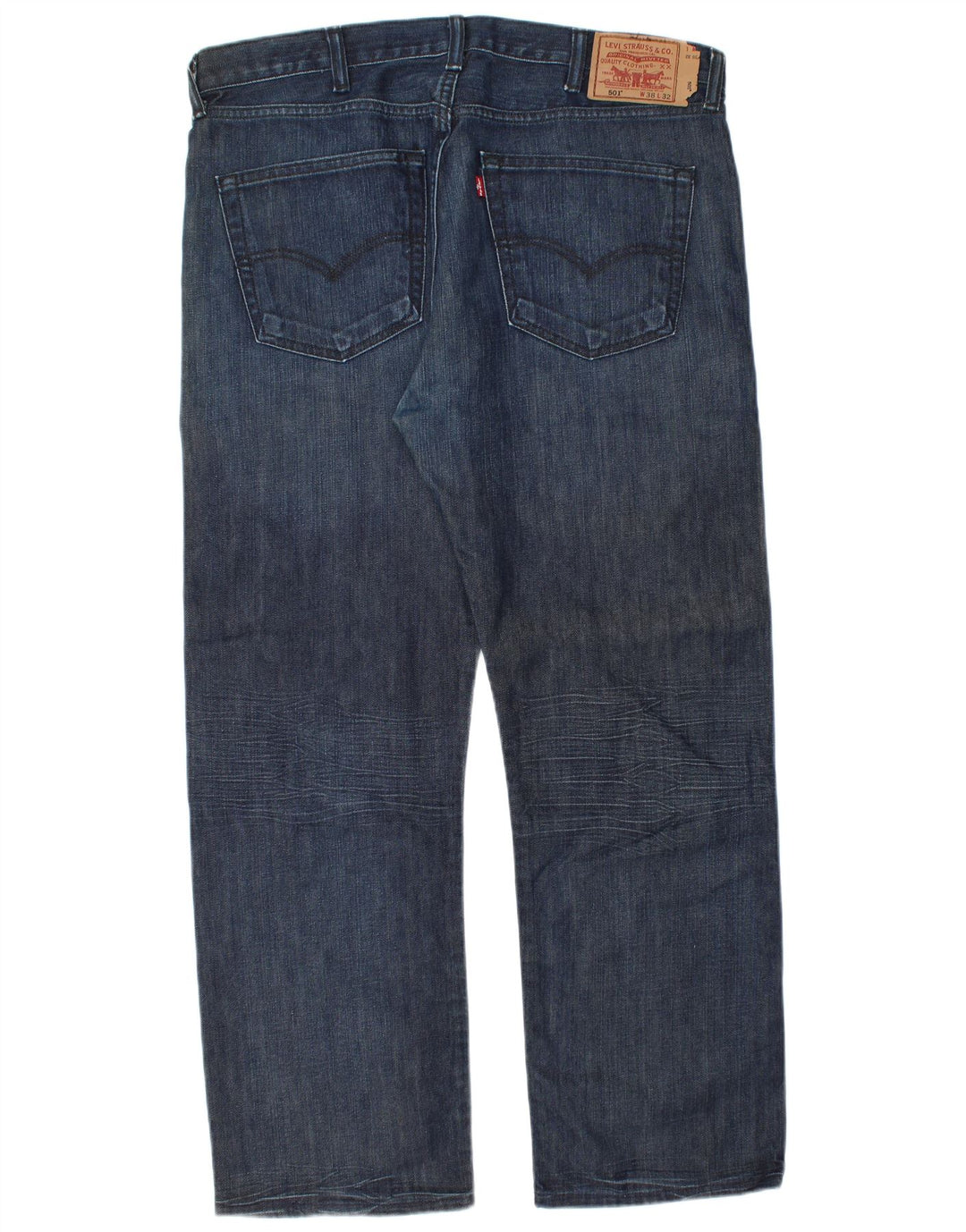 Levi's Herren 501 Straight Jeans W38 L30 Marineblaue Baumwolle