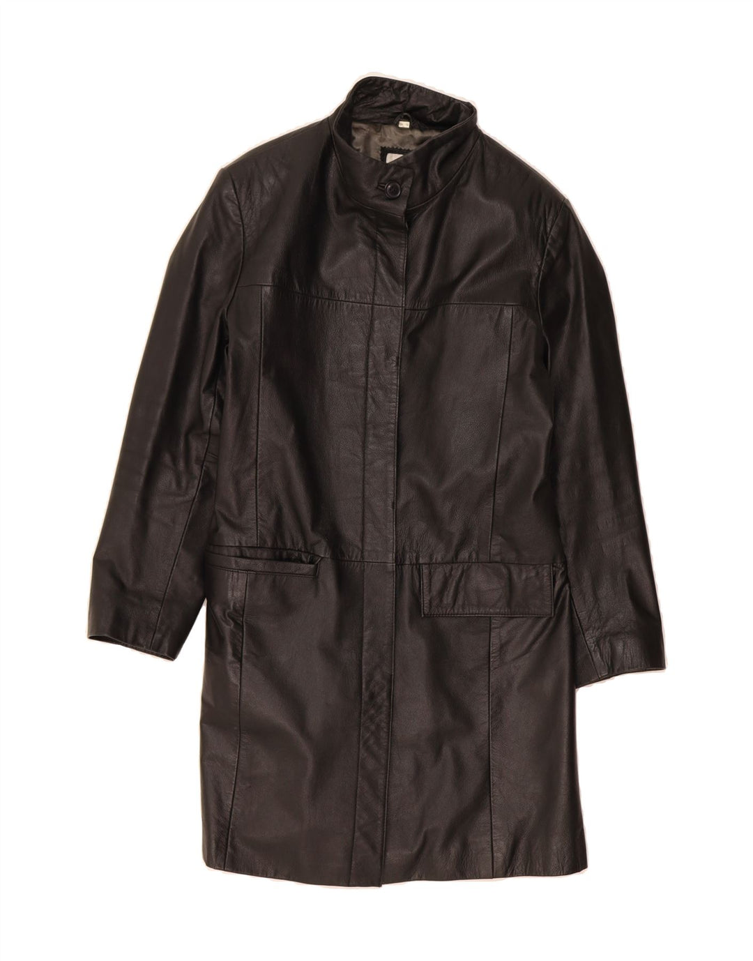 CLASSICS Womens Leather Coat UK 12 Medium Black Leather Vintage Classics and Second-Hand Classics from Messina Hembry 
