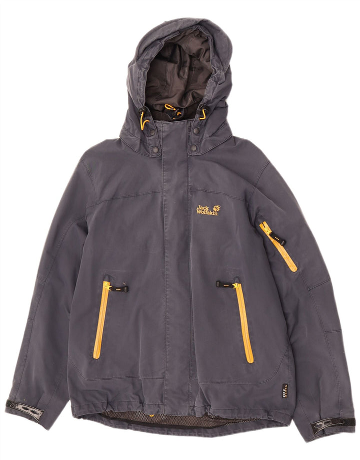 Jack Wolfskin Herren-Regenjacke mit Kapuze, UK 40/42, großes marineblaues Polyamid