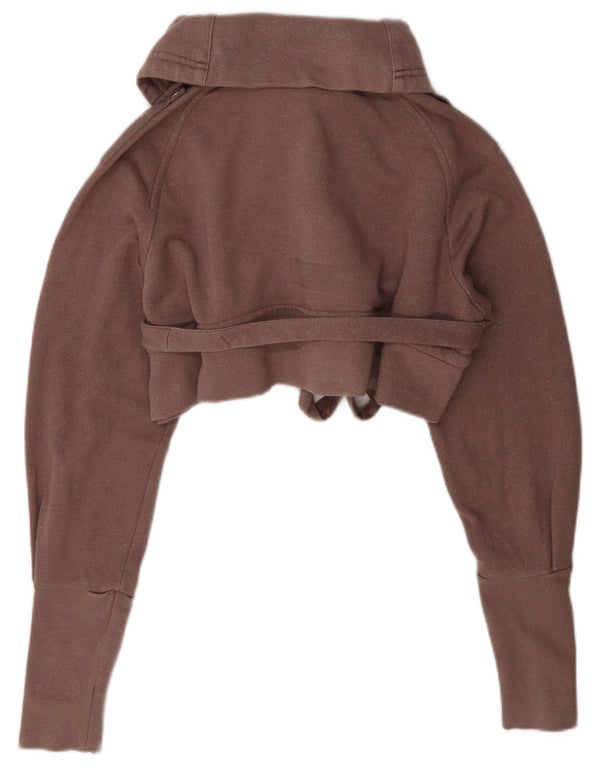 Adidas Damen Crop Oversized Trainingsanzug Top Jacke EU 34 XS Braune Baumwolle