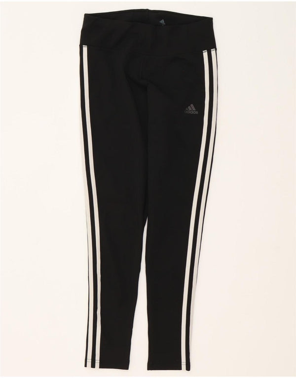 Adidas Damen Climalite Leggings UK 8 Small Schwarz Polyester