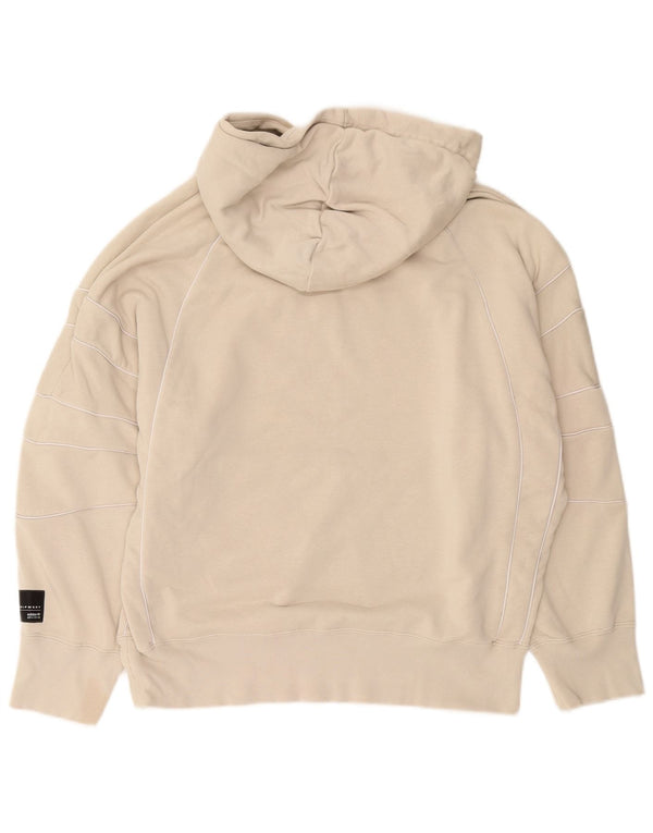 Adidas Damen Übergroßer Kapuzenpullover UK 10 Small Beige Baumwolle