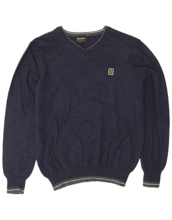 REFRIGIWEAR Damen-Pullover mit V-Ausschnitt, Gr. 40, Marineblau, Wolle