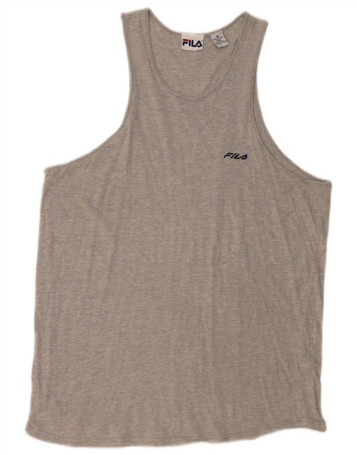 Fila Damen Weste Top UK 14 Mittelgraue Baumwolle