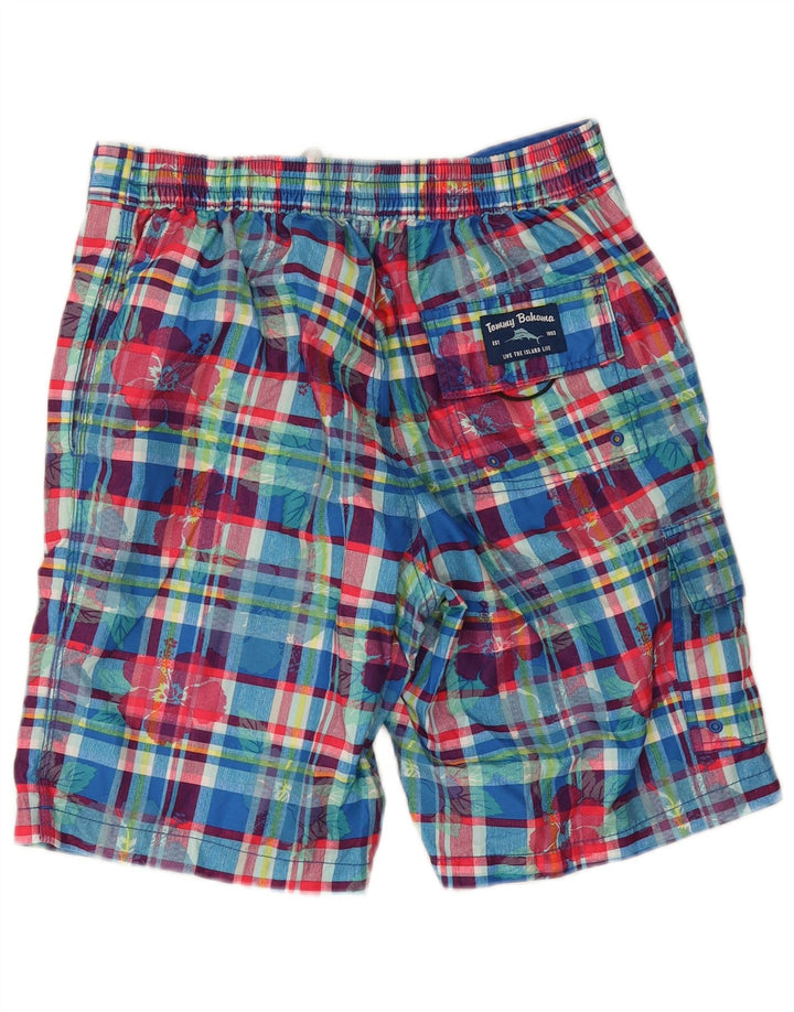 Tommy Bahama Herren-Badeshorts, klein, blau kariert