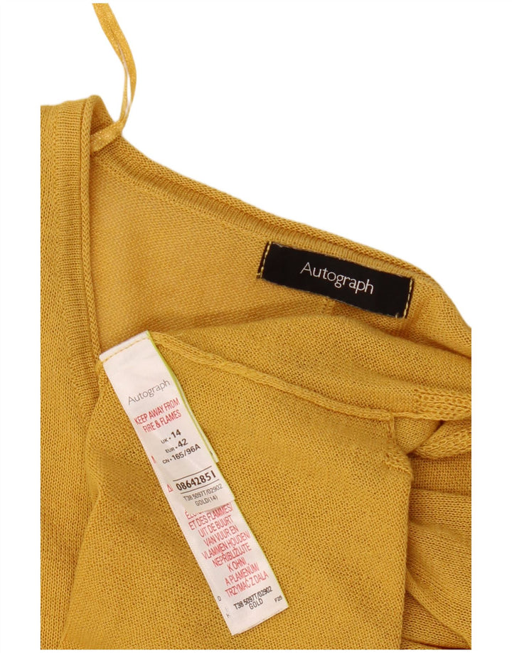 Marks & Spencer Damen Autograph Crop Oversized Bluse Top UK 14 Large Gold