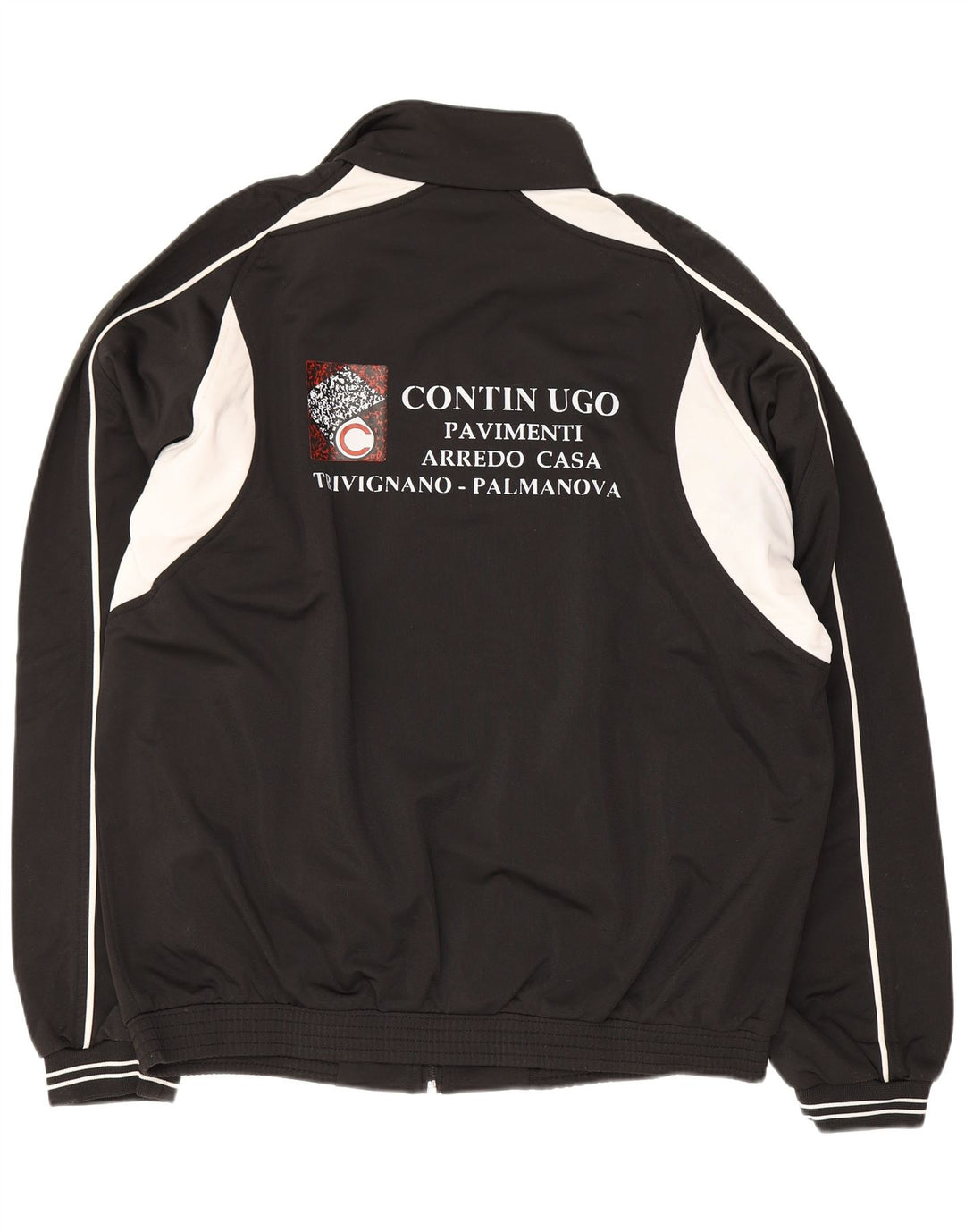 Macron Herren-Trainingsanzugoberteil mit Grafik, groß, schwarzes Farbblock-Polyester