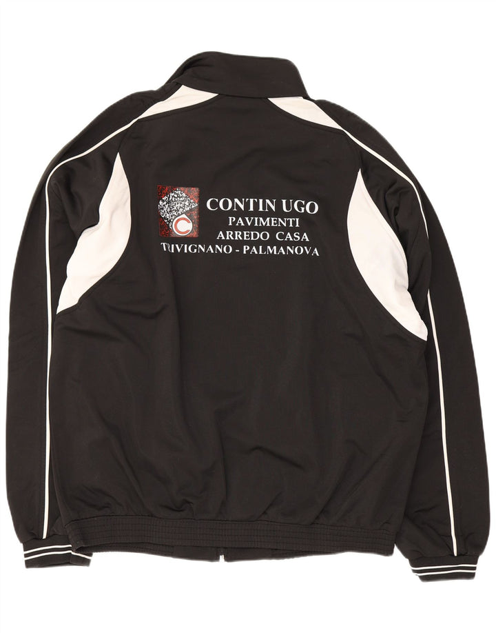 Macron Herren-Trainingsanzugoberteil mit Grafik, groß, schwarzes Farbblock-Polyester