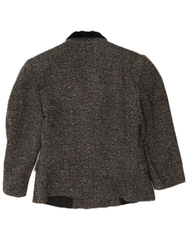 Vintage Damen 3/4 Ärmel Zweireiher Blazer Jacke IT 42 Mittelgrau