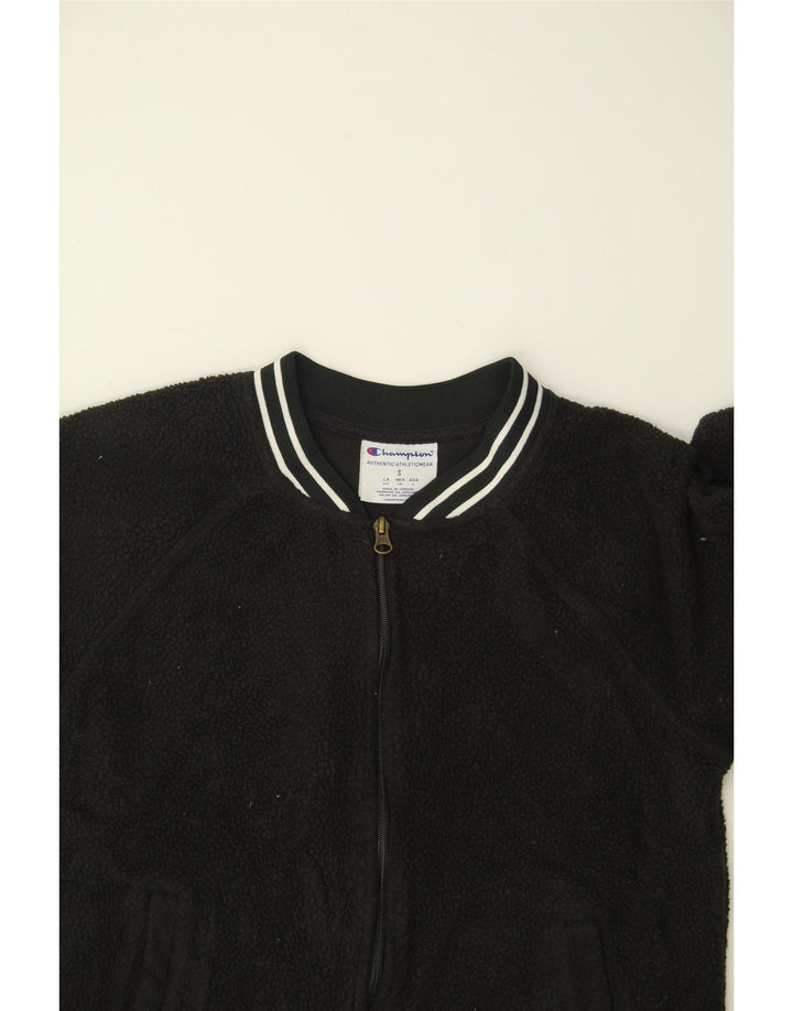 CHAMPION Womens Fleece Jacket UK 10 Small Black Polyester Vintage Champion and Second-Hand Champion from Messina Hembry 