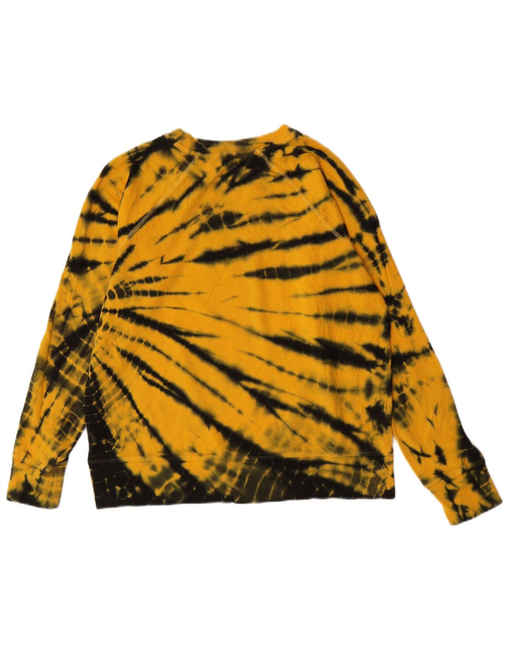 Dkny Damen-Sweatshirt, übergroß, mit Grafik, Gr. 10, Größe S, Gelb, Batikfärbung