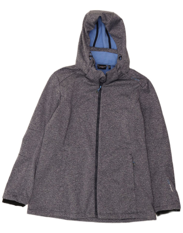 CMP Damen-Windbreakerjacke mit Kapuze, UK 18, XL, blau geflecktes Polyester