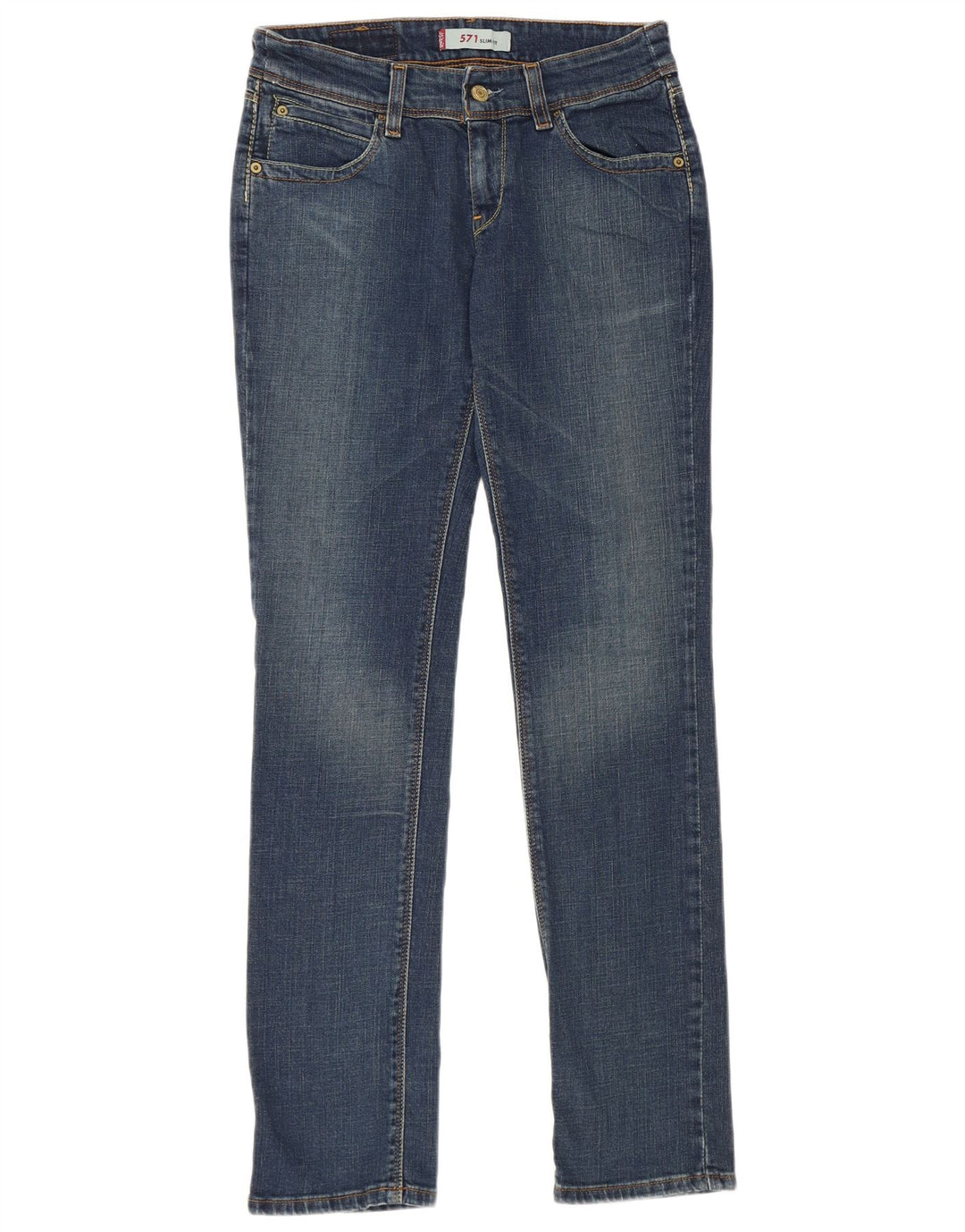 Levi's Damen 571 Slim Jeans W30 L32 Blaue Baumwolle
