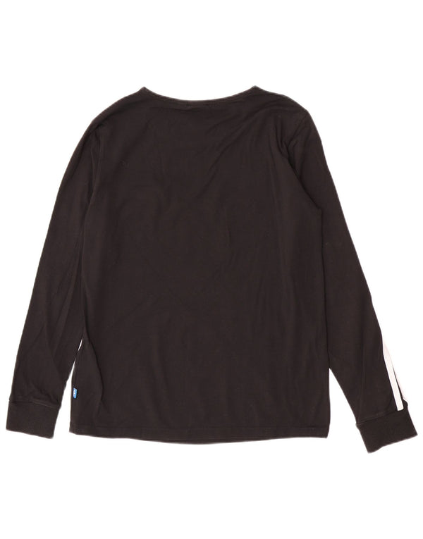 Adidas Damen Top Langarm UK 10 Small Schwarz Baumwolle