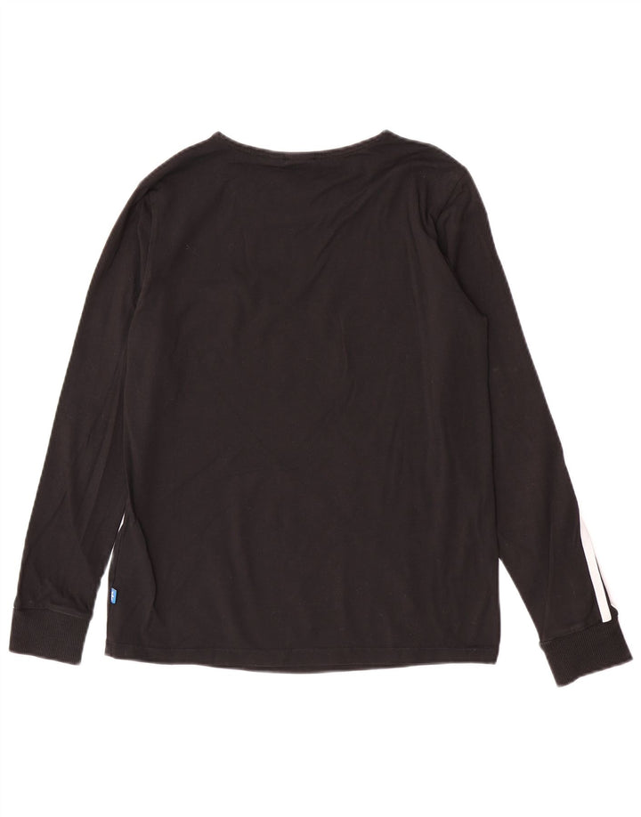 Adidas Damen Top Langarm UK 10 Small Schwarz Baumwolle