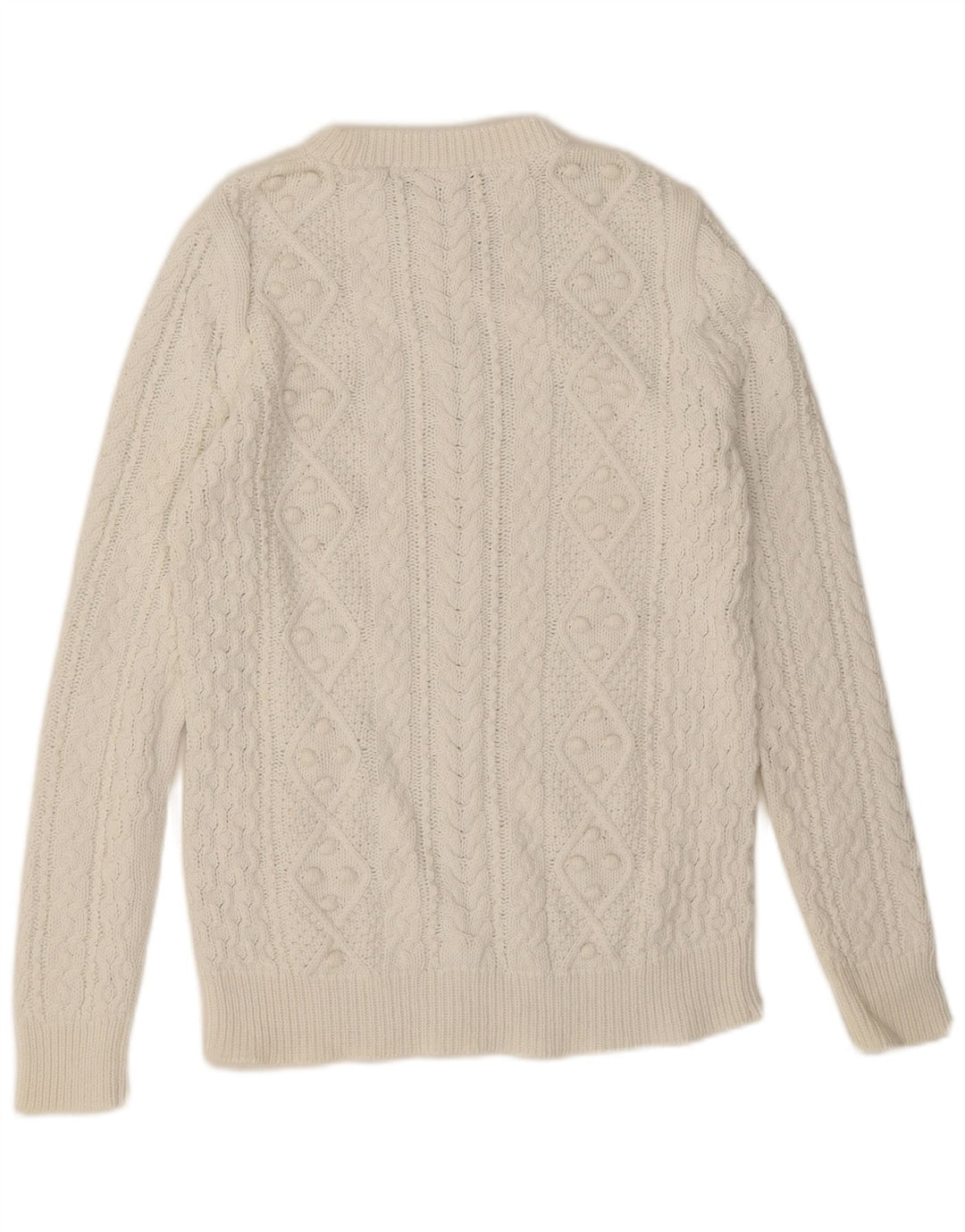 Zara Damen-Pullover mit Rundhalsausschnitt, Mittelweiß