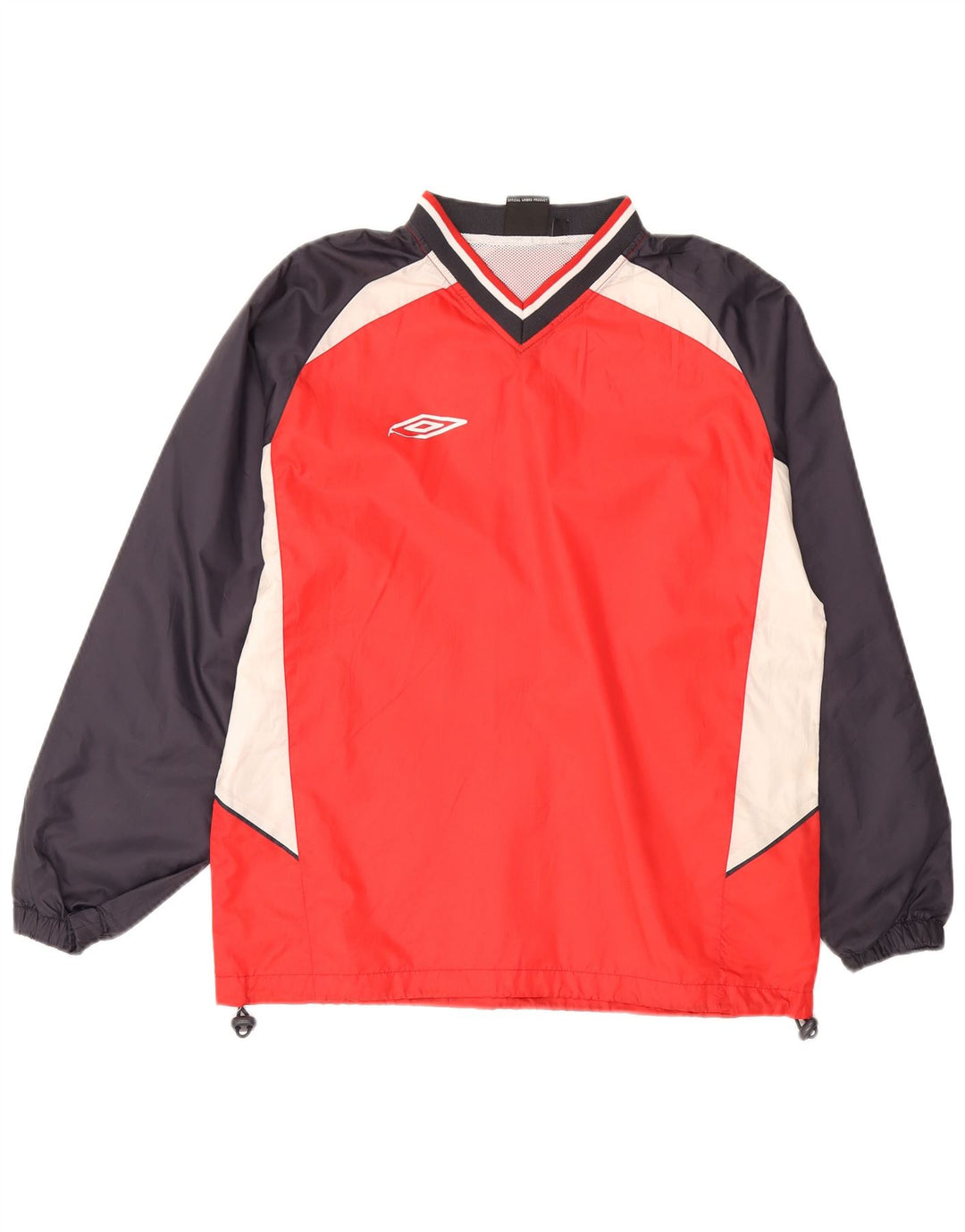 UMBRO Mens Graphic Pullover Tracksuit Top Jacket Small Red Colourblock