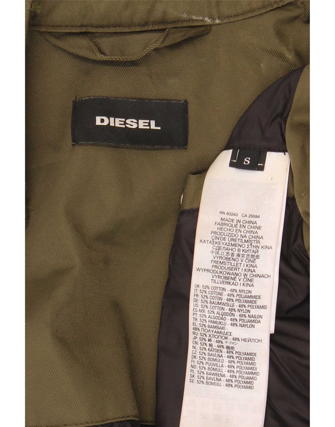 Diesel Herren Bomberjacke UK 36 Small Khaki
