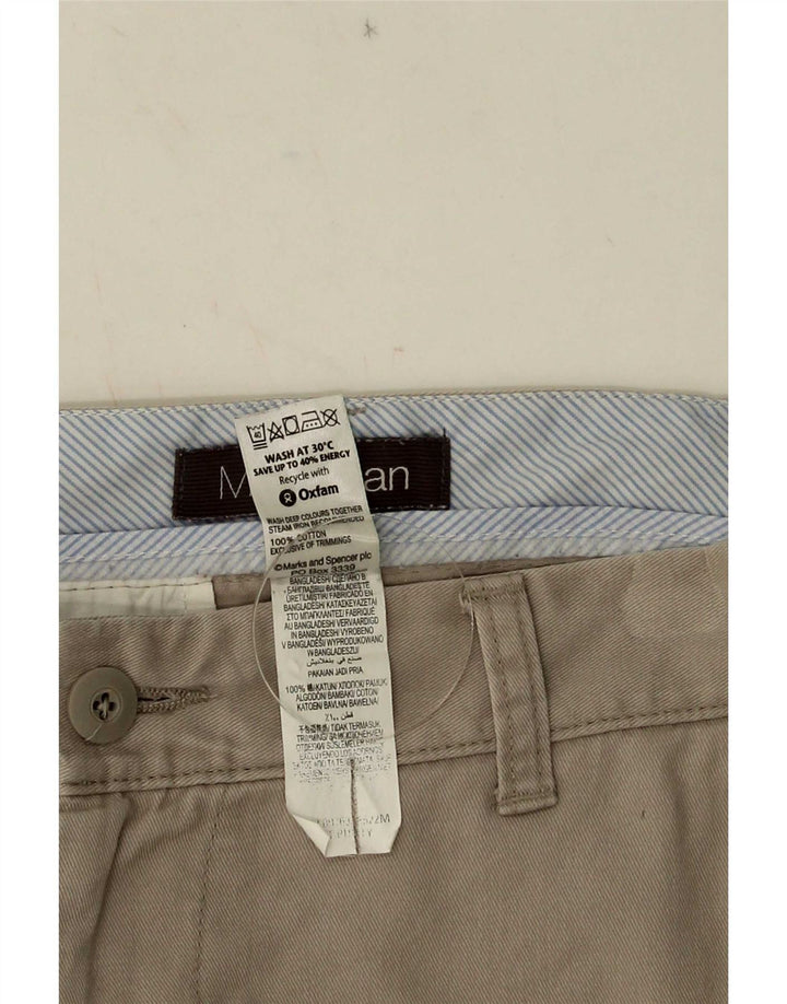 Marks & Spencer Herren-Chinoshorts W34, Größe L, Beige, Baumwolle