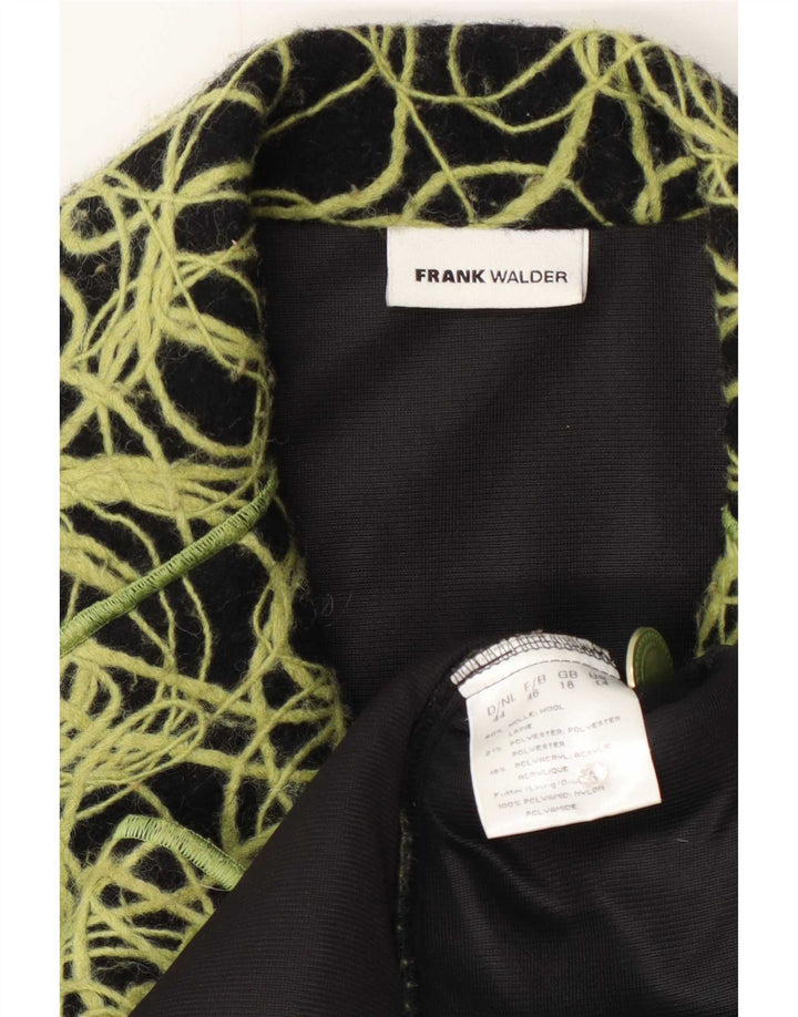 Damen-Blazer mit abstraktem Muster und 3 Knöpfen, UK 18, XL, grüne Wolle