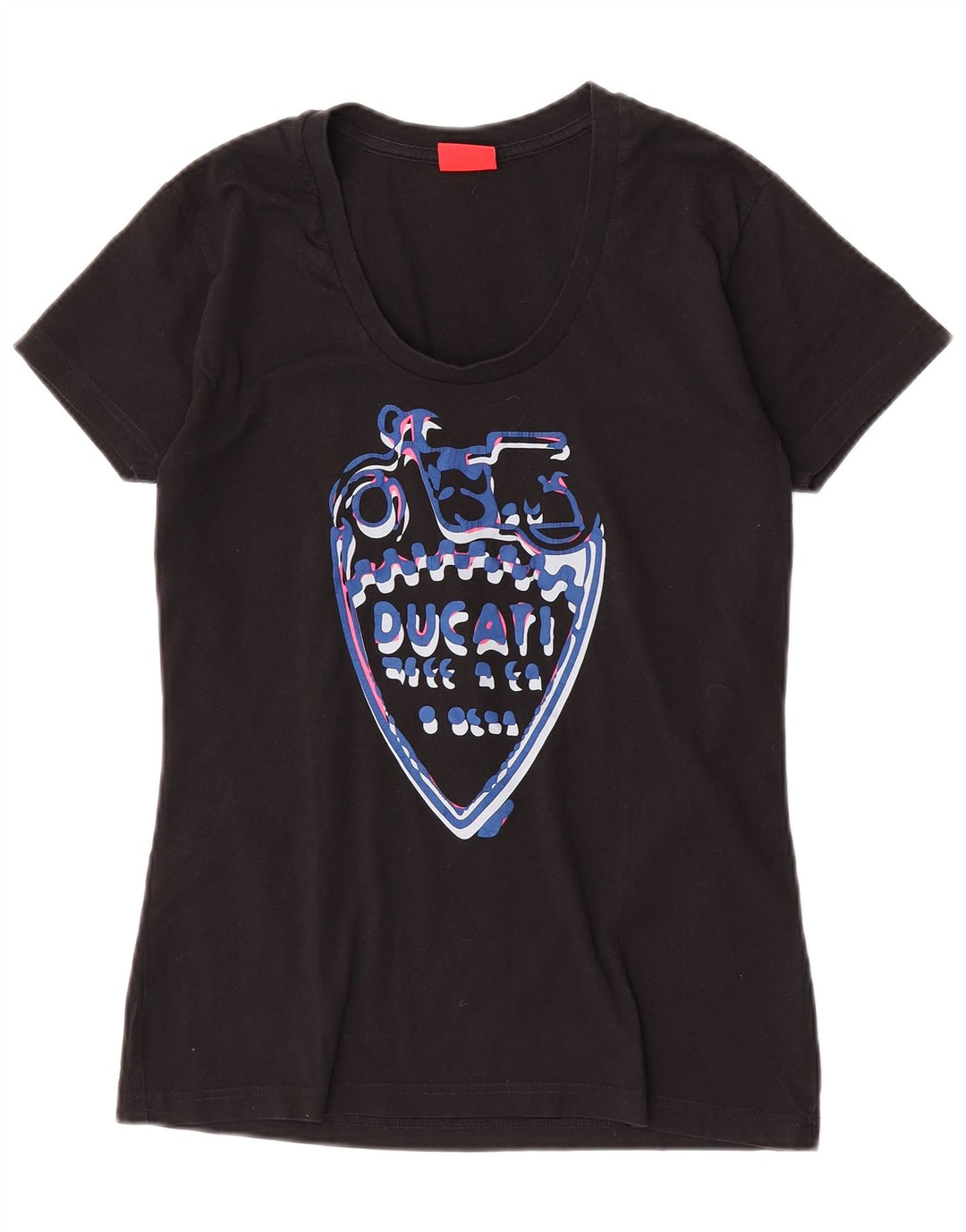 Ducati Grafik-T-Shirt für Damen, UK 12, mittelschwarz, Baumwolle