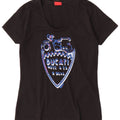 Ducati Grafik-T-Shirt für Damen, UK 12, mittelschwarz, Baumwolle