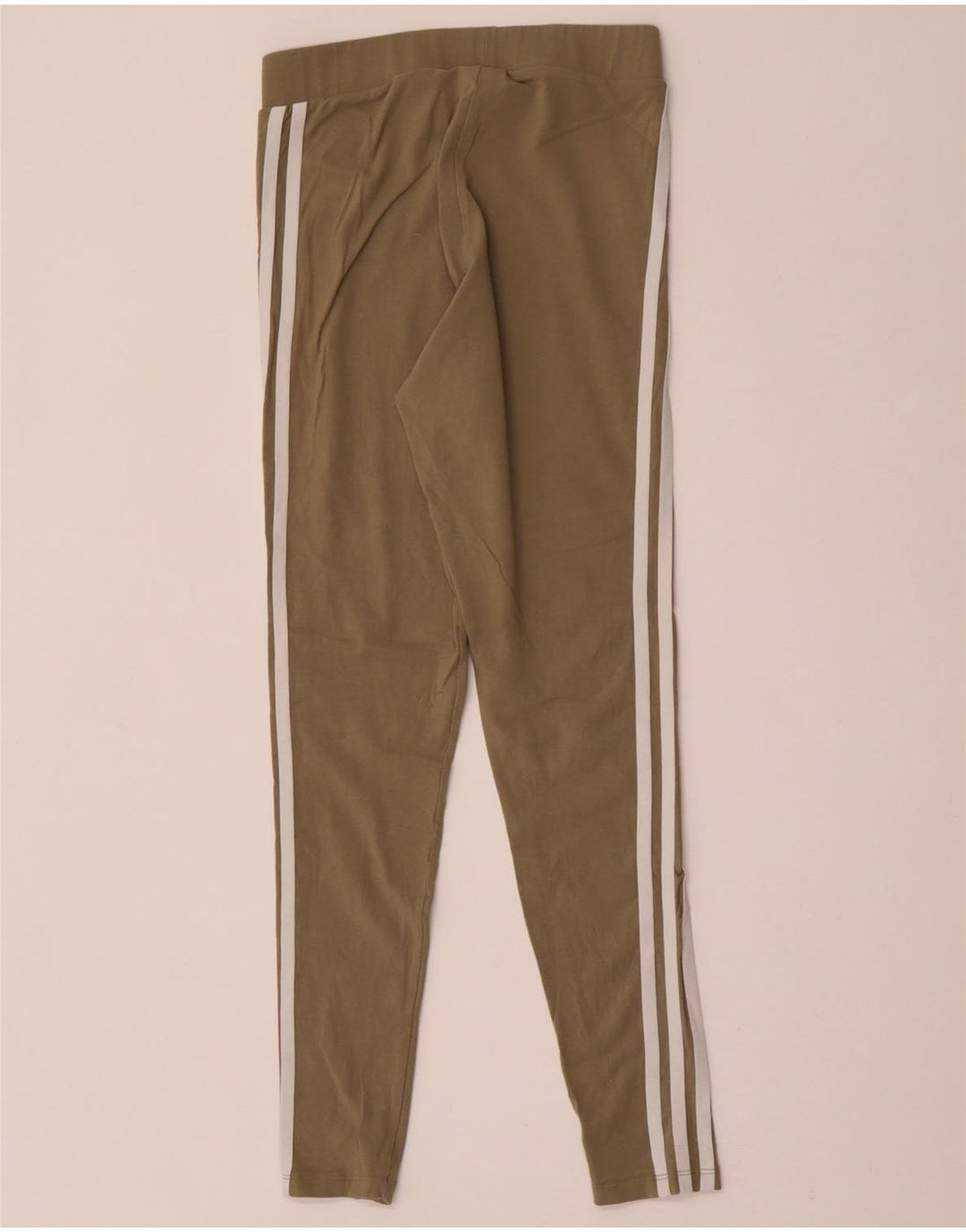 ADIDAS Damen Leggings UK 8 Small Khaki Baumwolle
