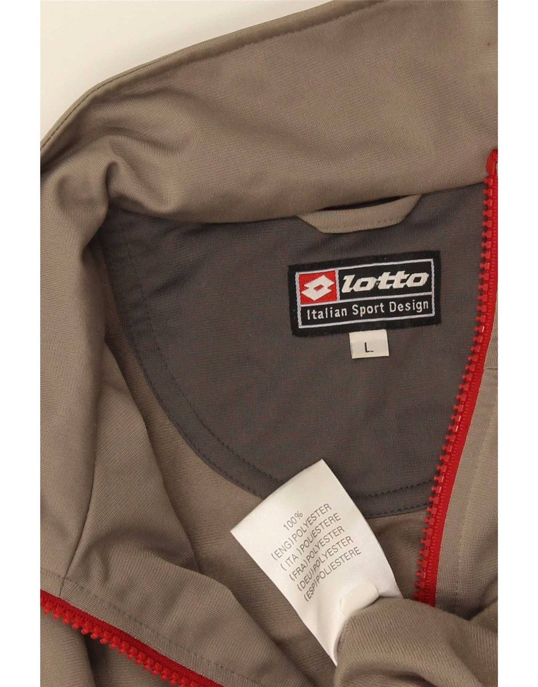 Lotto Herren-Trainingsanzug-Top-Jacke, großes graues Polyester
