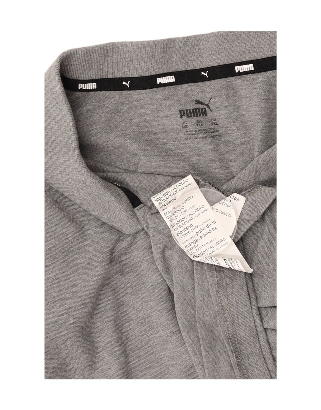 Puma Herren Poloshirt 2XL Grau gefleckte Baumwolle
