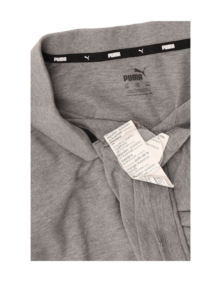 Puma Herren Poloshirt 2XL Grau gefleckte Baumwolle