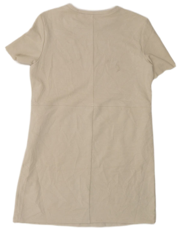 Zara Damen Etuikleid UK 14 Medium Beige Polyester