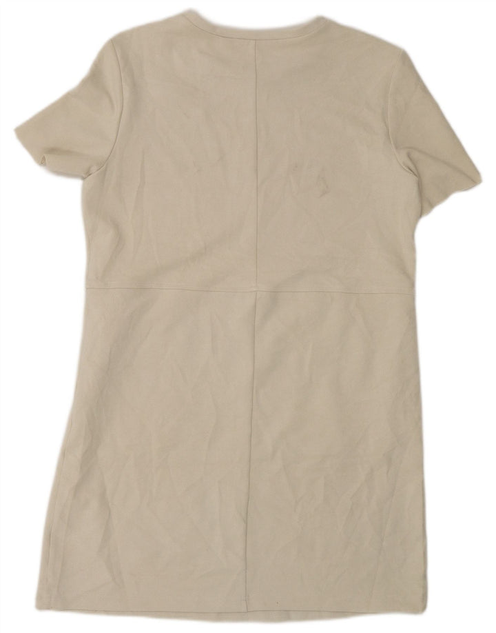 Zara Damen Etuikleid UK 14 Medium Beige Polyester